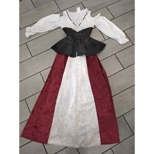 Tavern Lady Renaissance Costume Dress Cold Shoulder Peasant Gown One Size